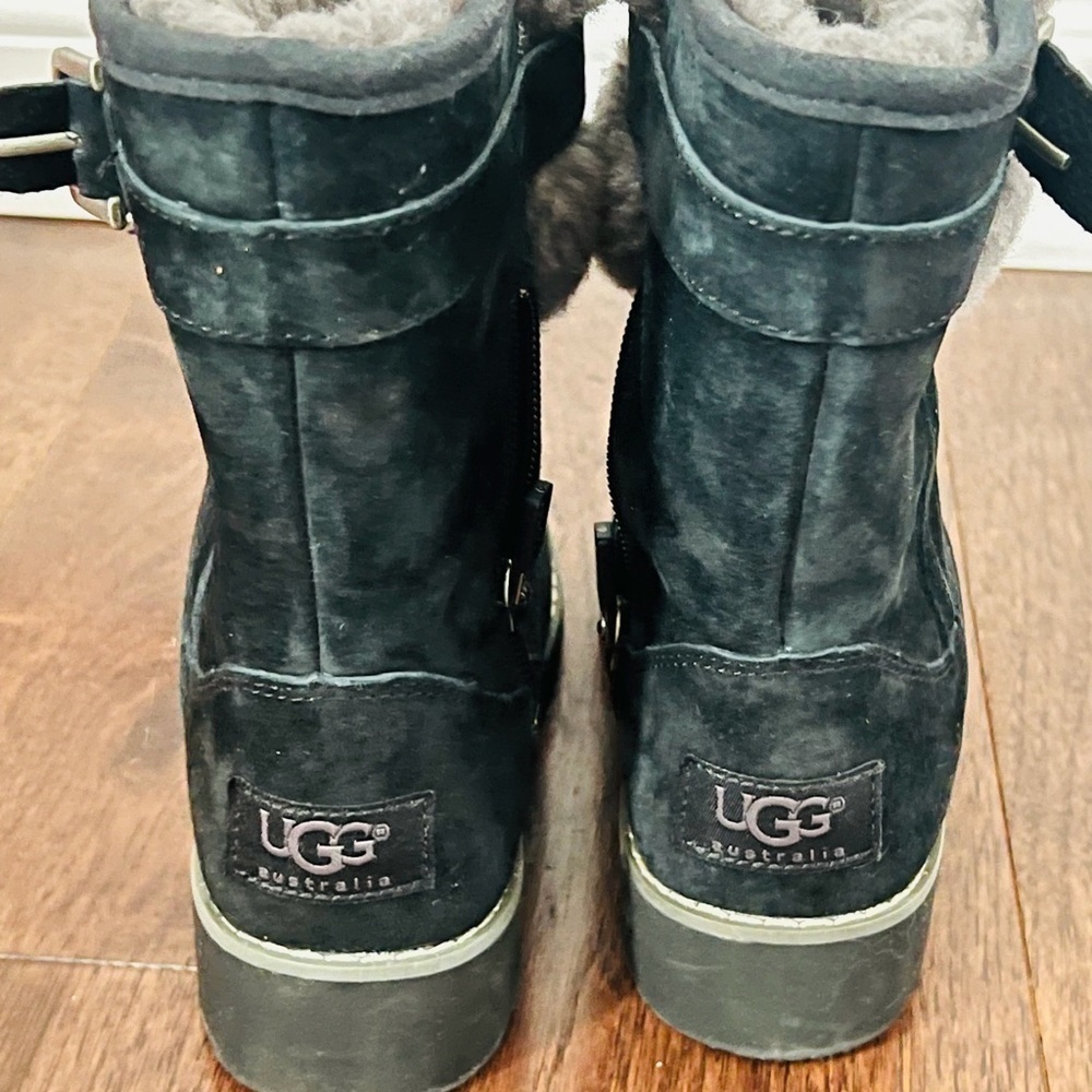 UGG Black Boots with Soft Gray Interior for youth size 13 - Picture 3 of 10